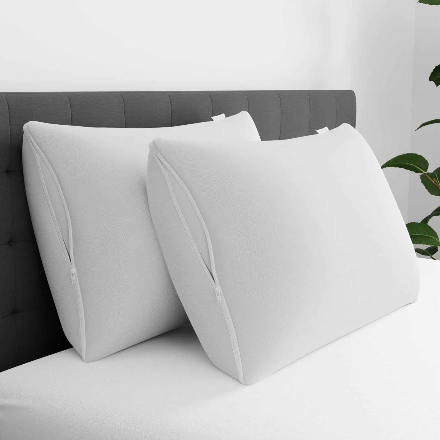 Set of 4 King AllerEase Pillow Protectors - Moisture Wicking, Advanced Allergy Protection - Premium Polyester, Zippered Protectors,(Pack of 2)