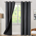 BGment Thermal Insulated 100% Blackout Curtains for Bedroom with Black Liner, Double Layer Full Room Darkening Noise Reducing Grommet Curta…