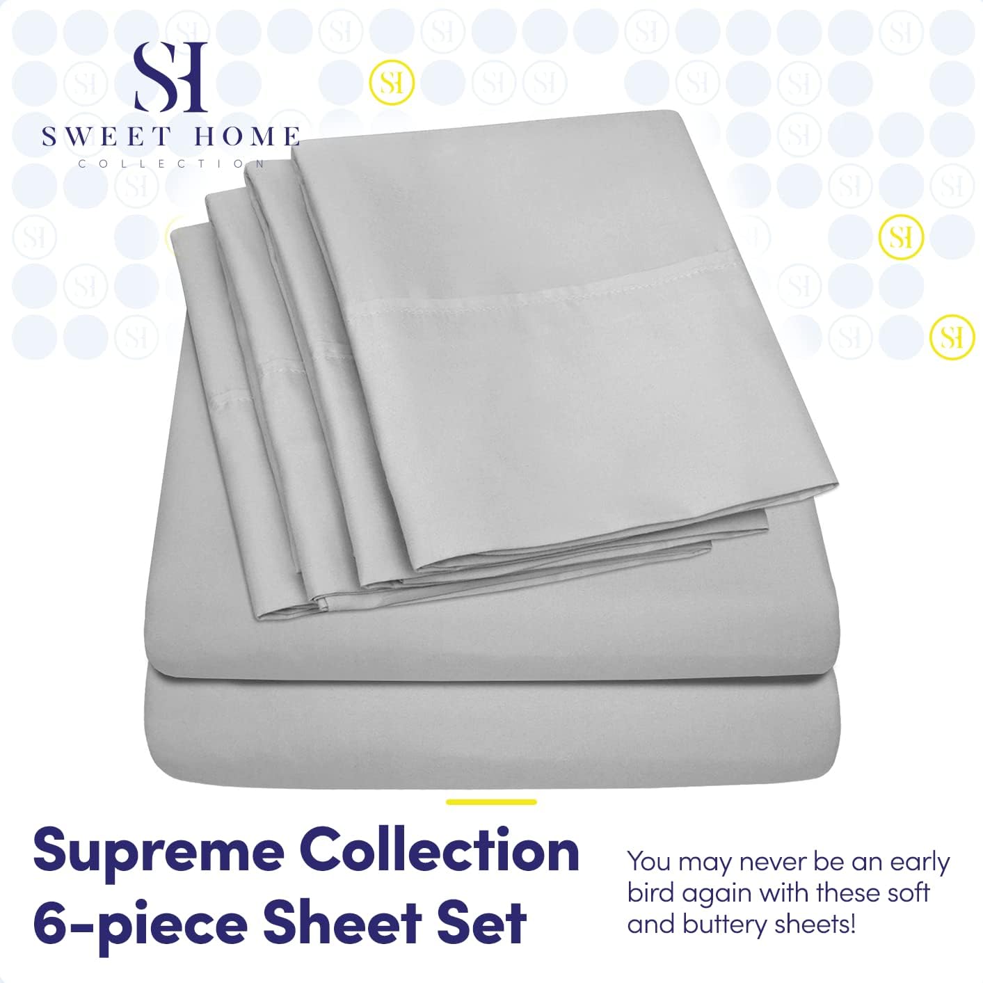 King Size Bed Sheets - 6 Piece 1500 Supreme Collection Fine Brushed Microfiber Deep Pocket King Sheet Set Bedding - 2 Extra Pillow Cases…