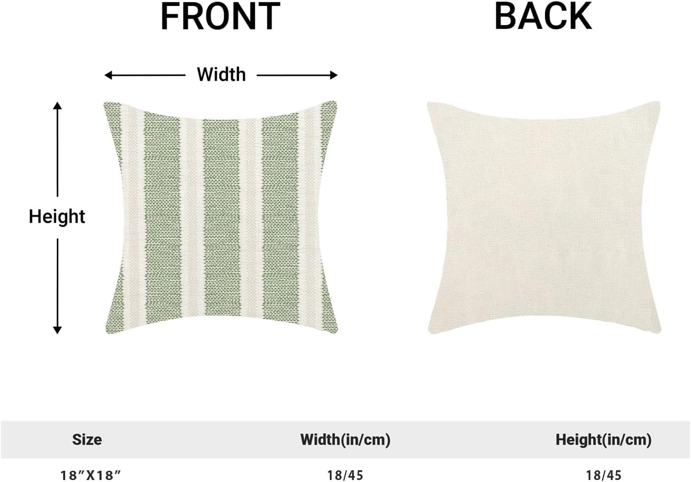 Sage Green Polka Dot Pillow Covers 18 x 18 Set of 2 Boho Striped Decorative Throw Pillow Covers Modern Abstract Geometry Decor Green…