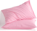 Ntbay King Cotton Pillowcases - Envelope Closure 20x36 Pillowcases Set of 2, Breathable and Soft Bed Pillow Cases, Pink Cotton Pink