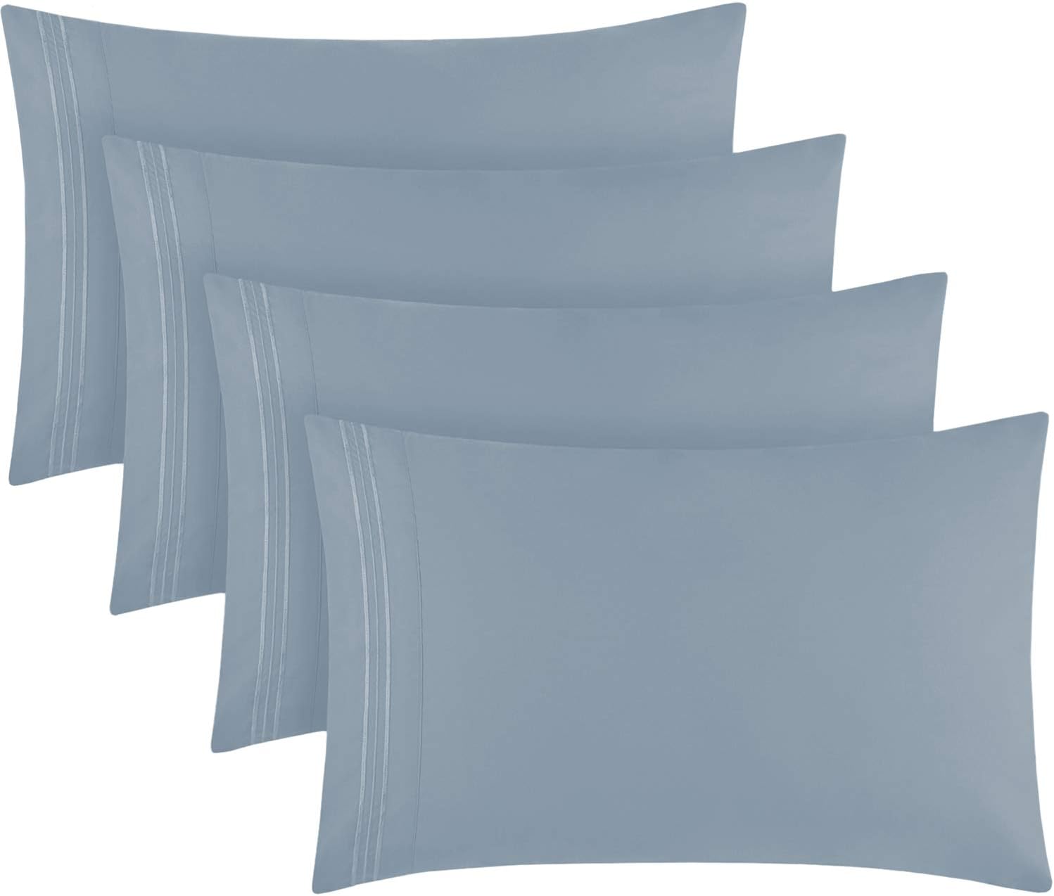 Mellanni Pillow Cases Set - 4 PC Iconic Collection Pillowcases - Hotel Luxury, Extra Soft, Cooling Pillow Covers - Wrinkle, Fade, Stain Res…