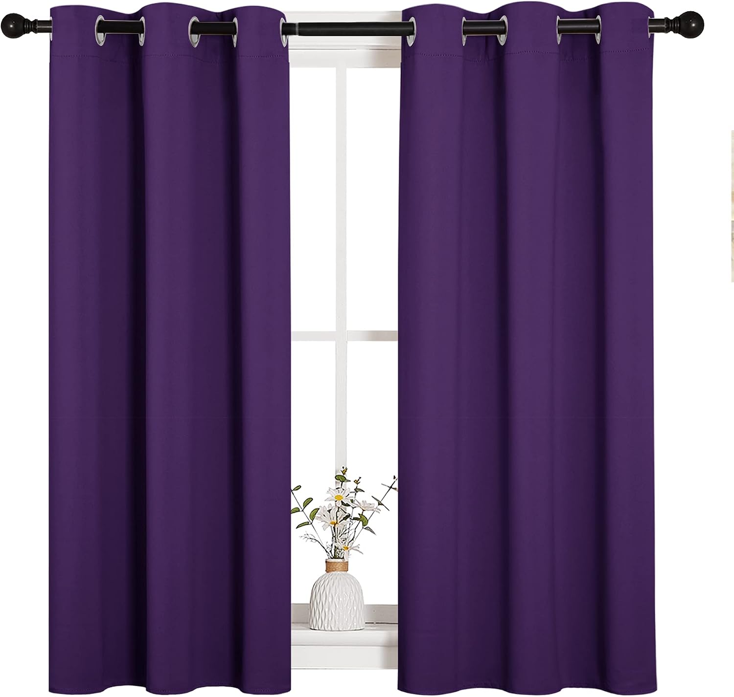 NICETOWN Thermal Insulated Blackout Draperies Curtains, Triple Weave Home Decoration Solid Ring Top Blackout Drape Panels for Bedroom…