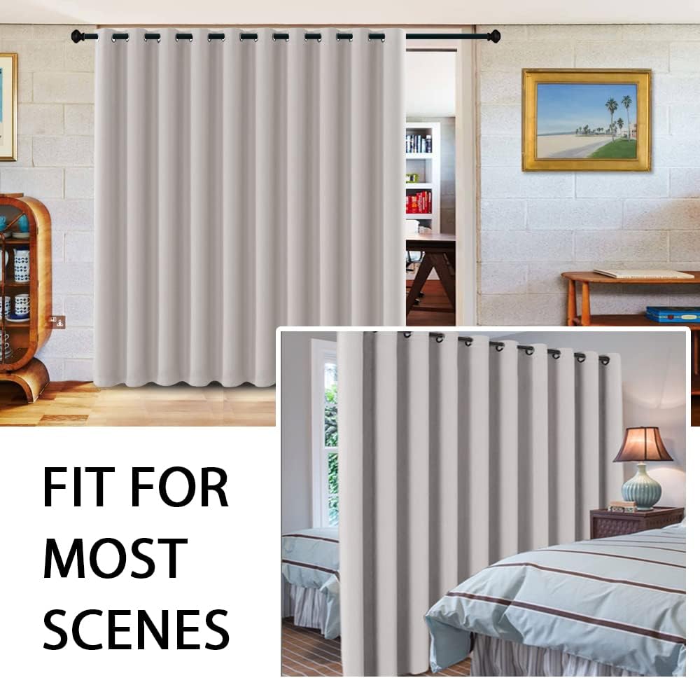 H.VERSAILTEX Blackout Curtains for Sliding Glass Door Room Divider Curtains Noise Reduce Curtain Panel Portable Window Screen S…