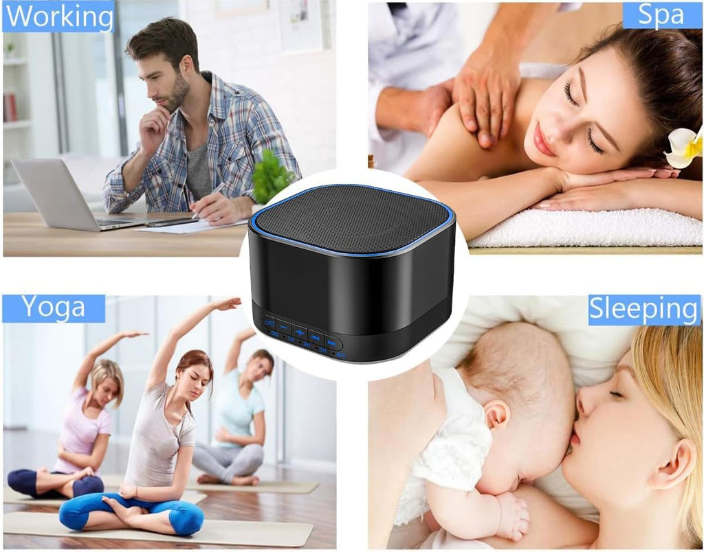 Magicteam Sound White Noise Machine with 20 Non Looping Natural Soothing Sounds and Memory Function 32 Levels of Volume Powered by AC or US…