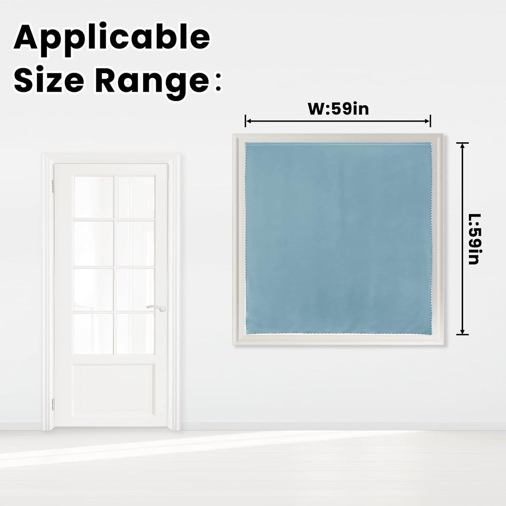 Self Adhesive Curtains, Black Out Shade for Window, Blackout Fabric Temporary Window Coverings Easy to Hang Curtains No Rod Needed, Use…