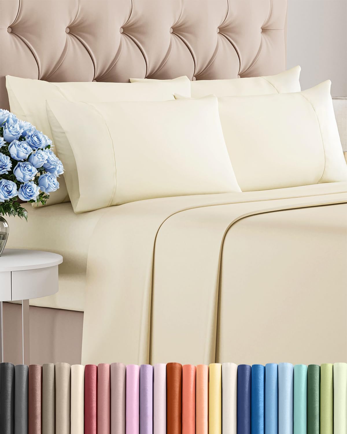 King 6 Piece Sheet Set - Comfy, Breathable & Cooling - Hotel Luxury Bedding for Women, Men, Kids, Teens & Children - 1 Flat & 1 Fitted…