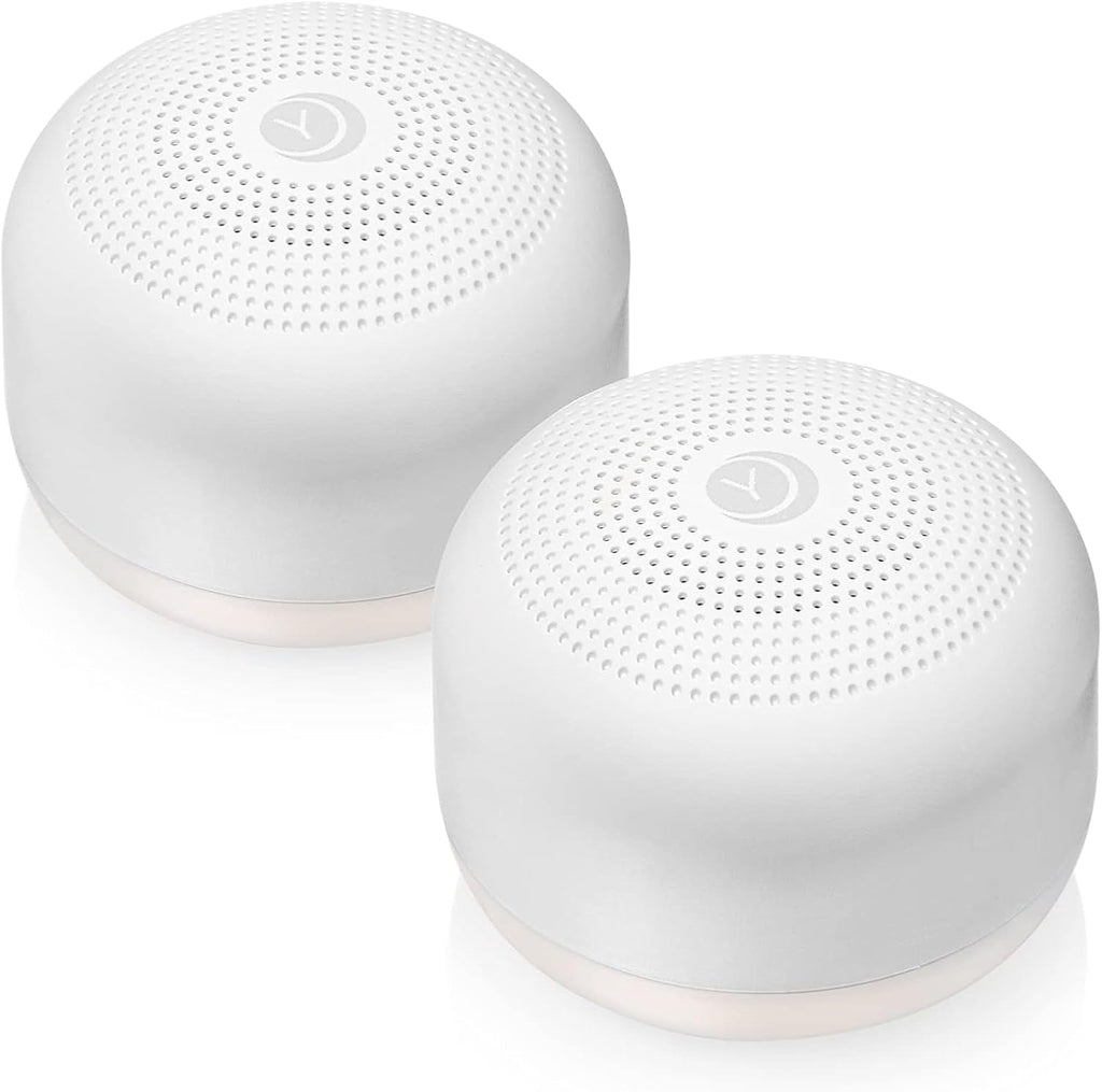 Yogasleep Travel Mini Portable White Noise Sound Machine (2 Pack) 6 Soothing Sounds, Volume Control, Dimmable Night Light, Sleep…