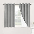 H.VERSAILTEX Linen Blackout Curtains 45 Inches Long 100% Blackout Thermal Insulated Textured Linen Look Curtain Draperies Anti-Rust…
