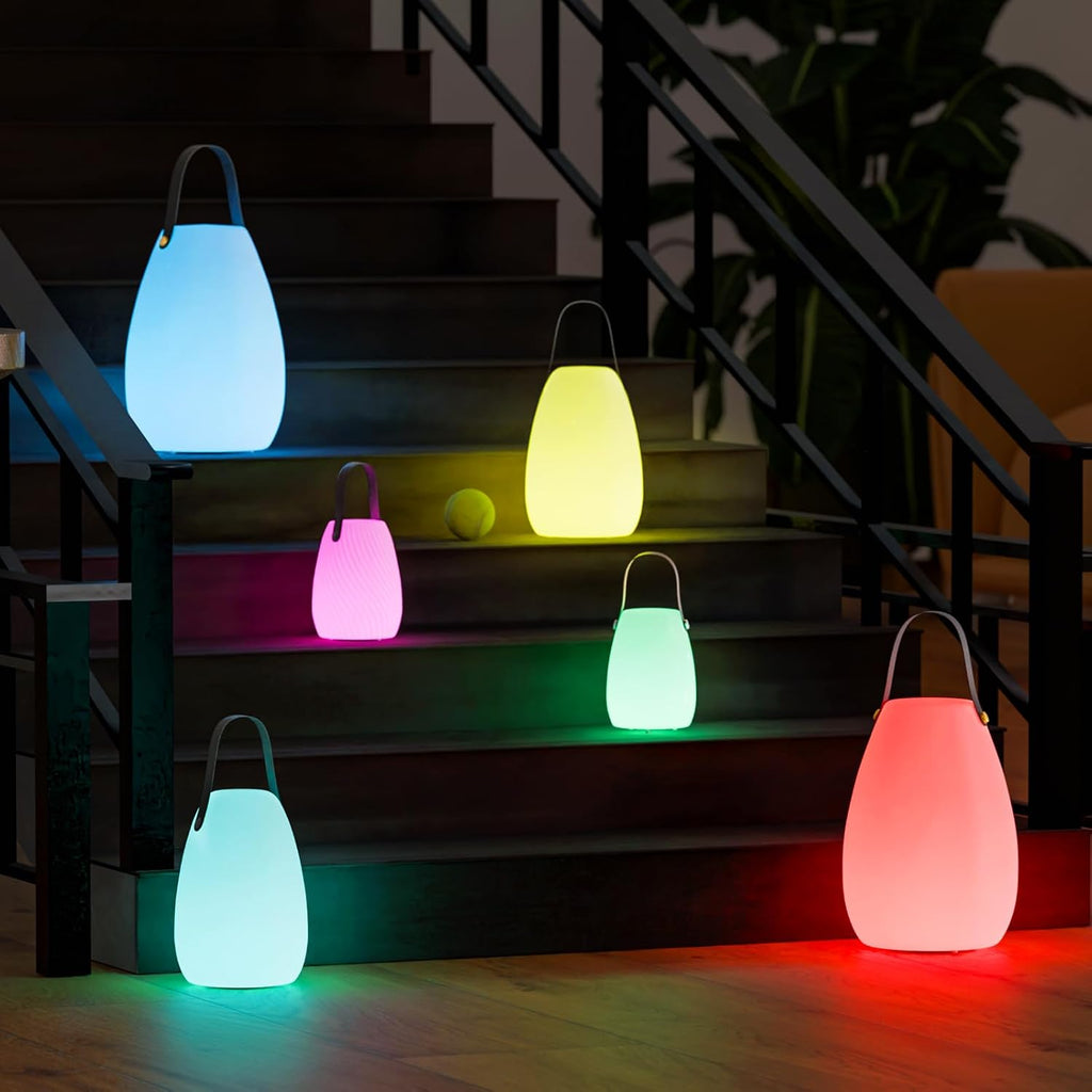 uuffoo Rechargeable Portable Table Lamp, Cordless RGB Lantern with Remote, Decorative LED Night Light, IP44 Waterproof Indoor Outdoor…