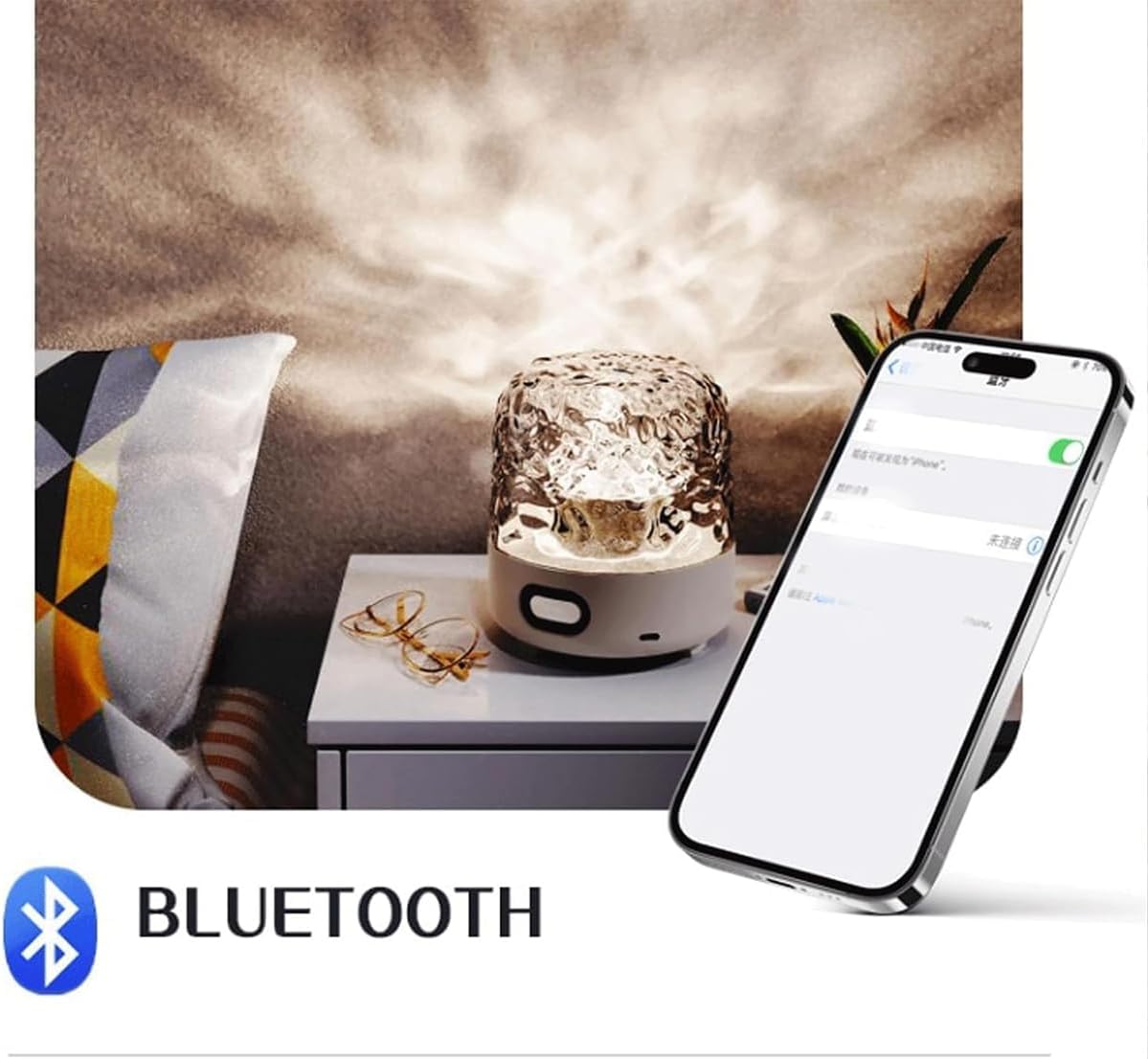 Night Light & Bluetooth Noise Machine with Ocean Wave Projector, Speaker, Lampshade & Remote - 4 White Noise, 16-Color Touch Dimming for…
