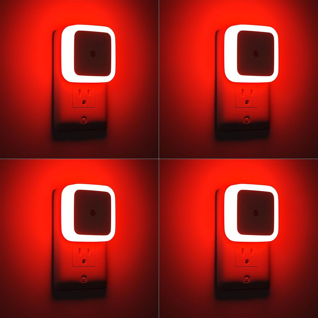 Sujeet Red Night Light, Night Lights Plug into Wall 4-Pack, Nightlight Plug in Night Light, Dusk to Dawn Night Lamp Led Night Lights for…