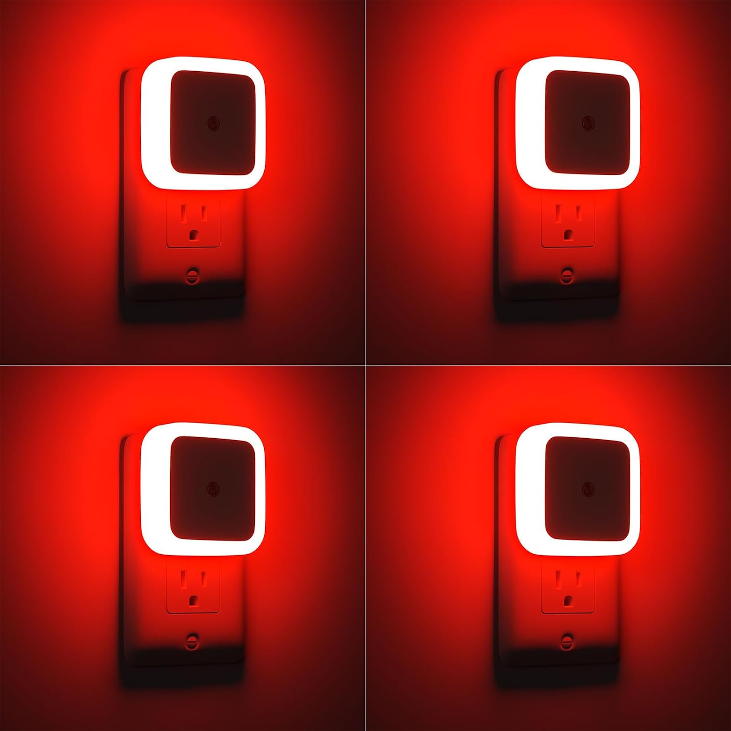 Sujeet Red Night Light, Night Lights Plug into Wall 4-Pack, Nightlight Plug in Night Light, Dusk to Dawn Night Lamp Led Night Lights for…