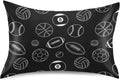 Soccer Balls Black Pillow Covers Silk Pillowcase for Hair and Skin with Envelope Closure Satin Pillowcase Queen Size Pillow Case for Boys…