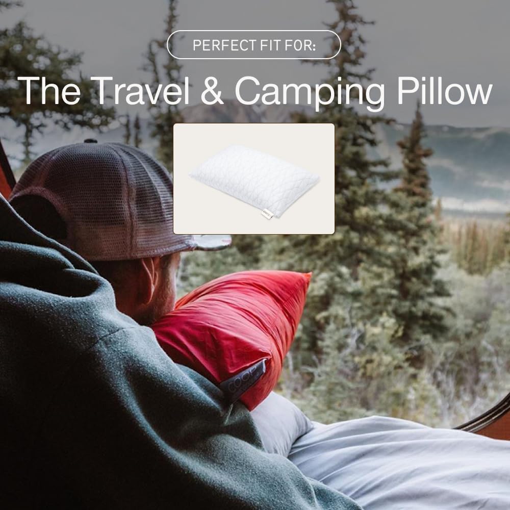 Coop Home Goods Nylon Camping and Travel Pillow Cover, Waterproof Camping Pillow Protector, Zippered Cover, Washable Travel Pillowcase…