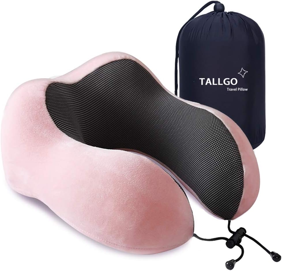 TALLGONeckPillowAlwaysHere TALLGO Travel Pillow, Memory Foam Neck Pillow Head Support Soft Pillow for Sleeping Rest, Airplane Car & Home Us…
