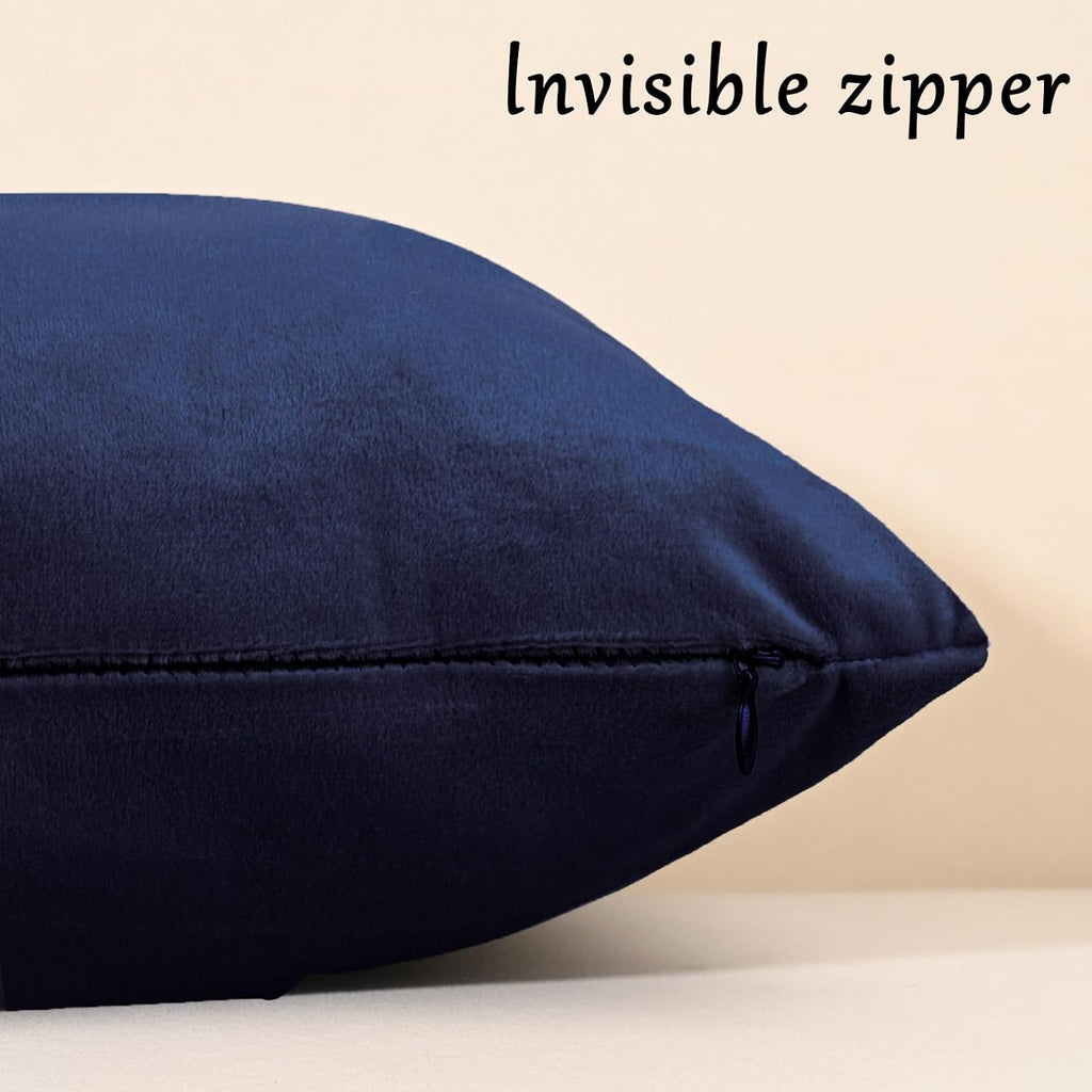 Edegen Navy Blue Velvet Throw Pillow Covers 20x20 Inch Pack of 2 Soft Decorative Square Cushion Covers Modern Luxury Home Decor for Sofa…