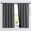 Nicetown 100% Blackout Curtains with Black Liners, Thermal Insulated Rod Pocket Full Blackout 2-Layer Lined Drapes, Noise Reducing Window D…
