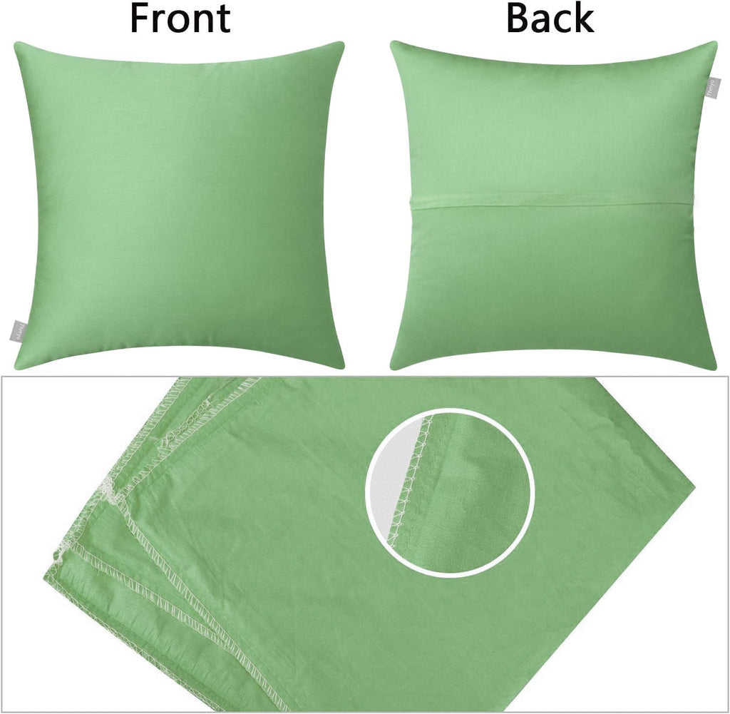 Thmyo 4-Pack 100% Cotton Comfortable Solid Decorative Throw Pillow Case, Square Cushion Cover Pillowcase Sublimation Blank Pillow Covers DI…