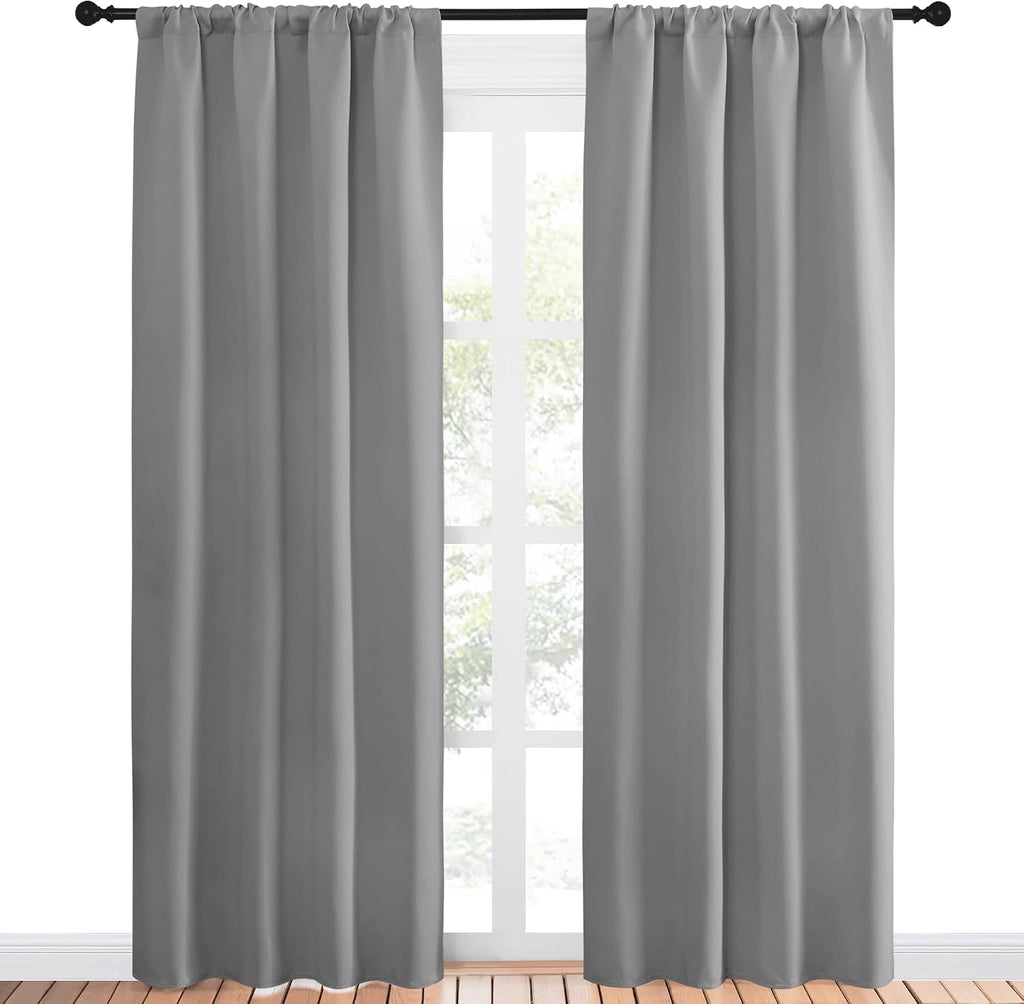 NICETOWN Blackout Curtains 84 for Office - 3 Pass Microfiber Noise Reducing Thermal Insulated Solid Rod Pocket Blackout Window…