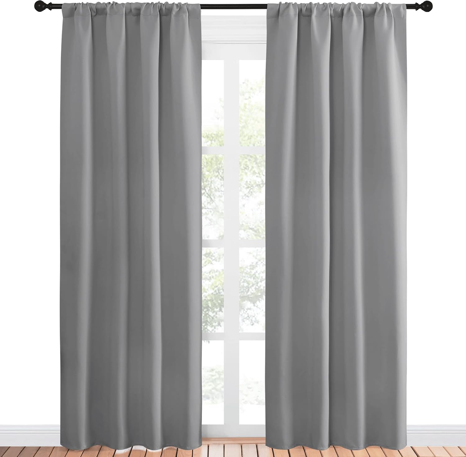 NICETOWN Blackout Curtains 84 for Office - 3 Pass Microfiber Noise Reducing Thermal Insulated Solid Rod Pocket Blackout Window…
