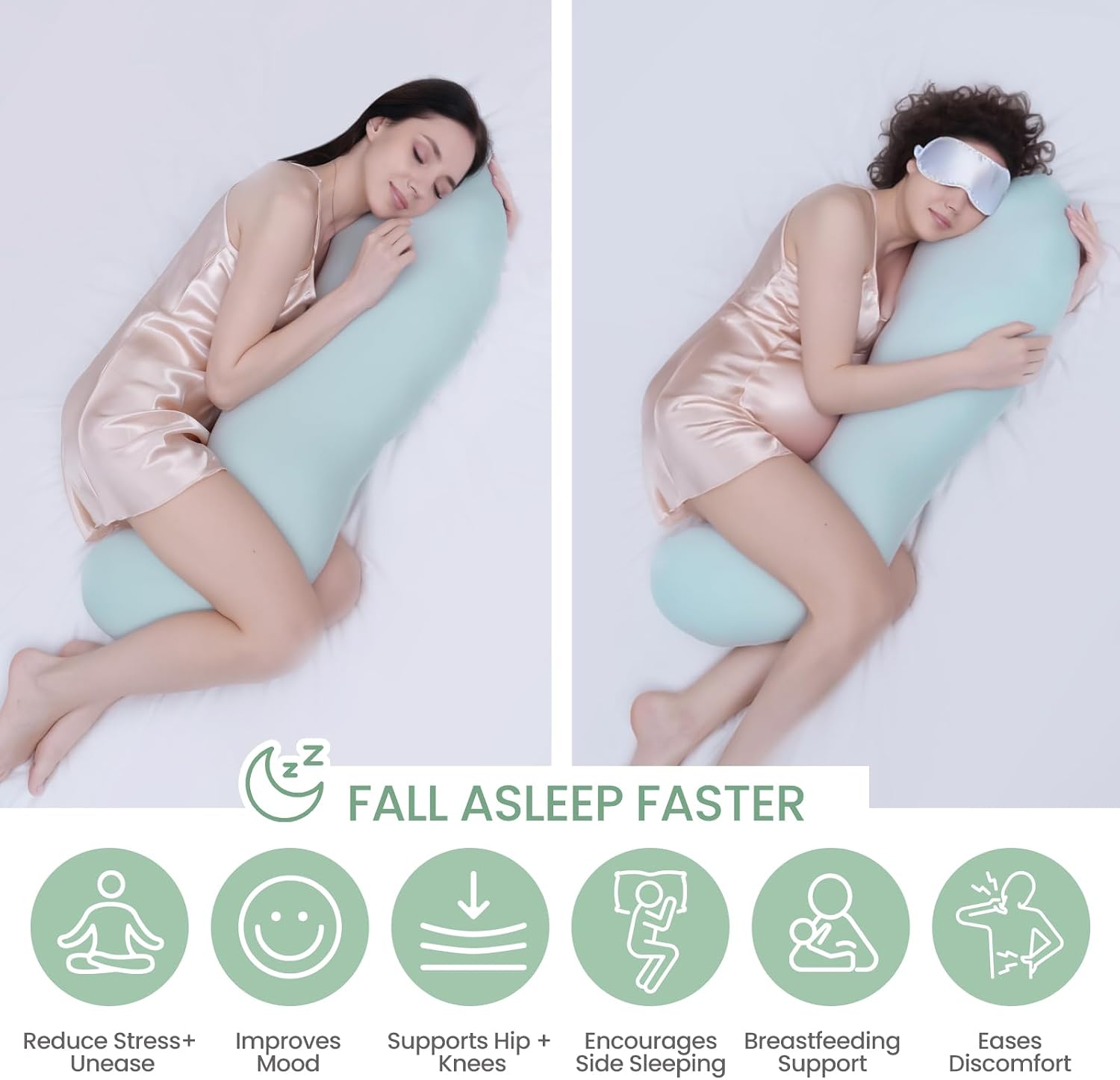 Body Pillows for Adults, Full Body Pillow for Side Sleepers, Long Body Pillow for Bed, Pea Pod Shape Long Pillow for Pregnancy Sleeping…