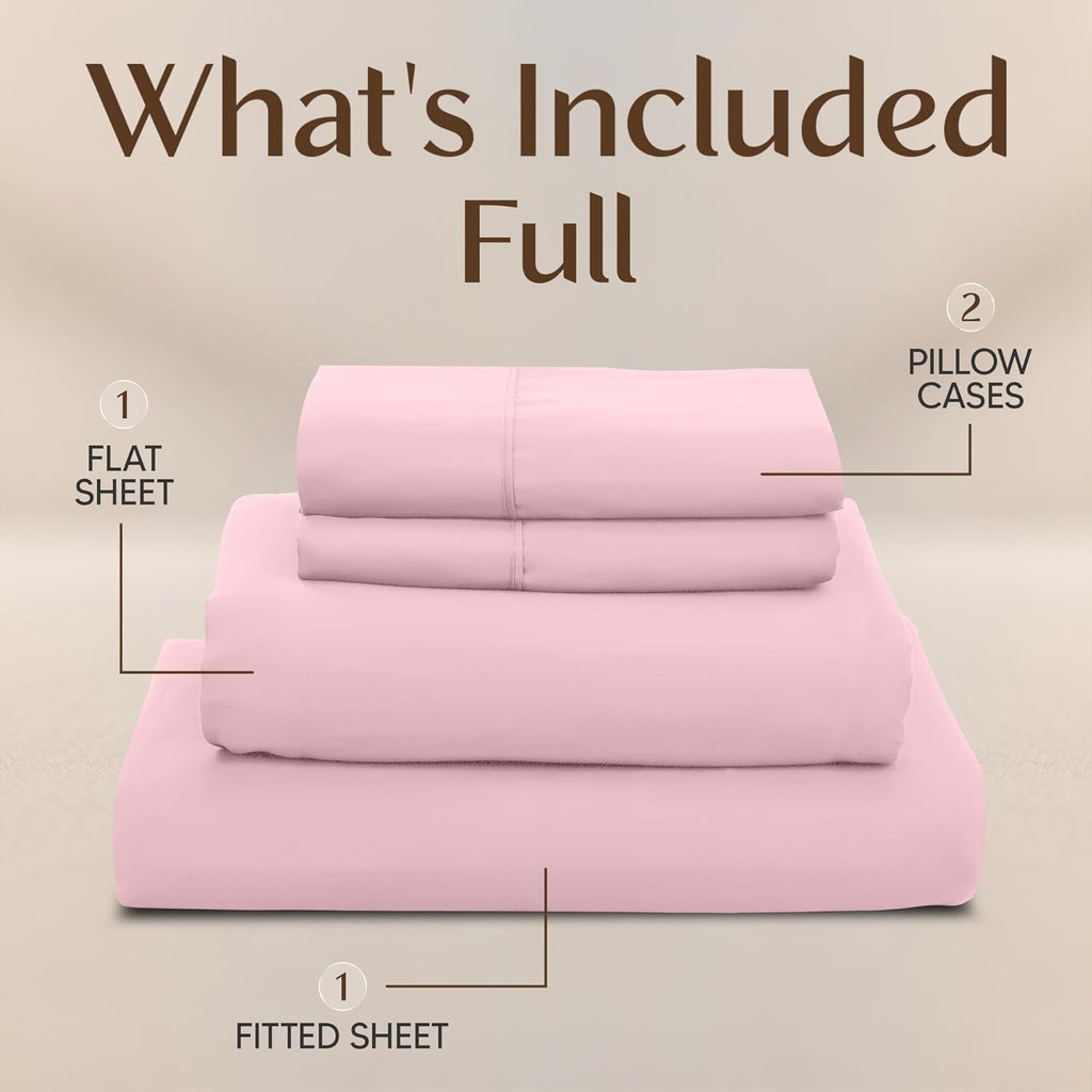 Utopiabedding Utopia Bedding Full Size Sheet Set – 4 Piece Bed Sheets, Soft and Breathable Microfiber, Includes 1 Fitted Sheet, 1 Flat Shee…