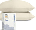 Mayfair Linen 100% Organic Cotton Percale Pillow Cases Queen/Standard Size Set of 2 - Percale Pillowcovers Standard/Queen (Ivory), Soft…