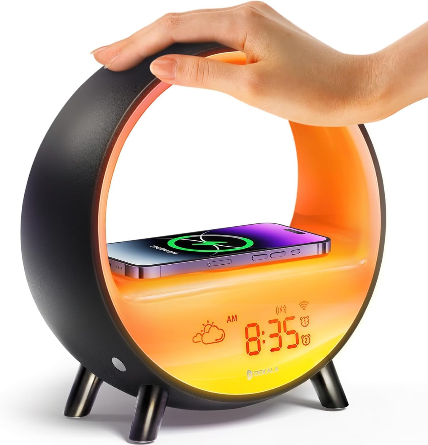 Dekala Arches Sunrise Alarm Clock Sunset White Noise Sound Machine Sleep Timer Loud Alarm Clock for Heavy Sleepers Natural Sound Wake-Up…