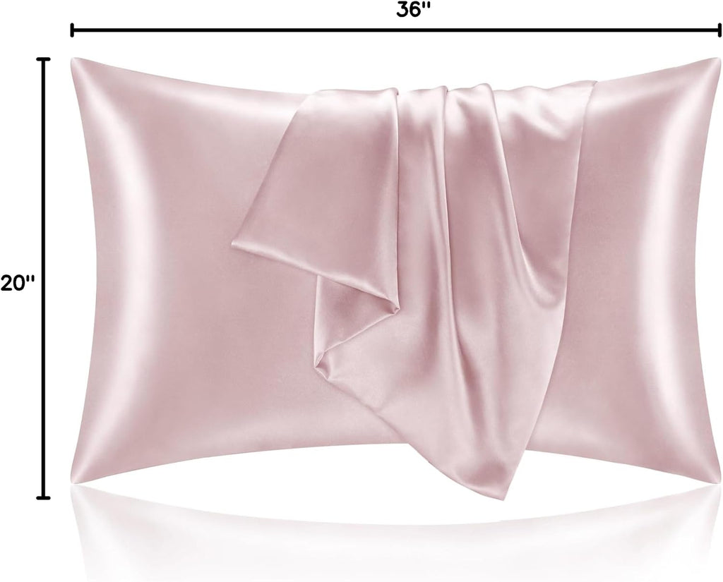 Bedelite Satin Pillowcase for Hair and Skin, Super Soft and Cooling Similar to Silk Pillow Cases 2 Pack with Envelope Closure, Gift for Wom…