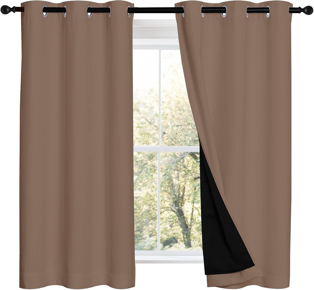 Nicetown Bedroom Full Blackout Curtain Panels, Super Thick Insulated Window Covers, Keeping Out Cold Air and Heat 100% Blackout Blinds with…
