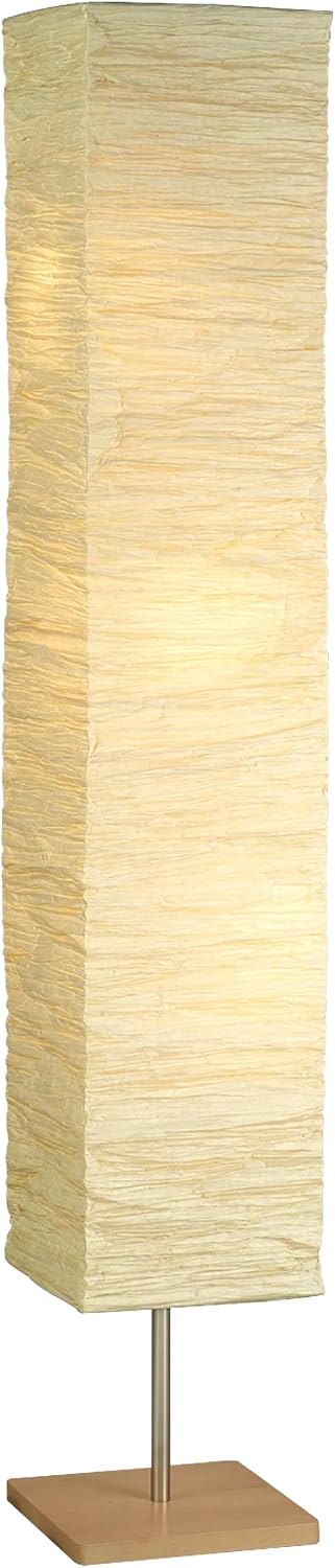 Adesso Three Light Floor Lamp – Natural Wood Base & Adjustable Brightness – Perfect Lighting for Bedroom, Living Room and Corner Decor…