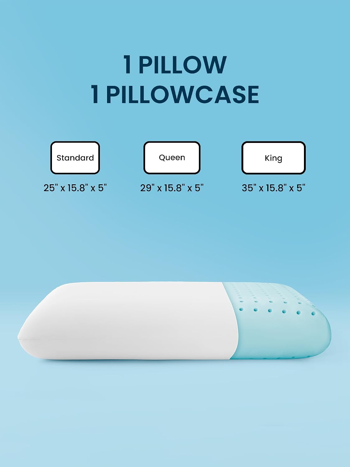 Sleepzonelife SLEEP ZONE Cooling Memory Foam Pillow - Odorless, Breathable, Skin-Friendly with Superior Support for Back, Stomach or Side S…