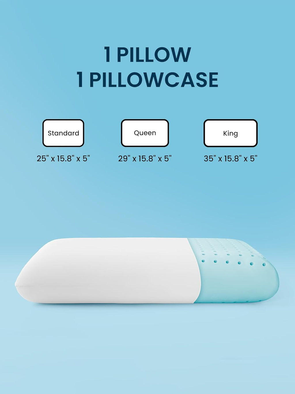 Sleepzonelife SLEEP ZONE Cooling Memory Foam Pillow - Odorless, Breathable, Skin-Friendly with Superior Support for Back, Stomach or Side S…