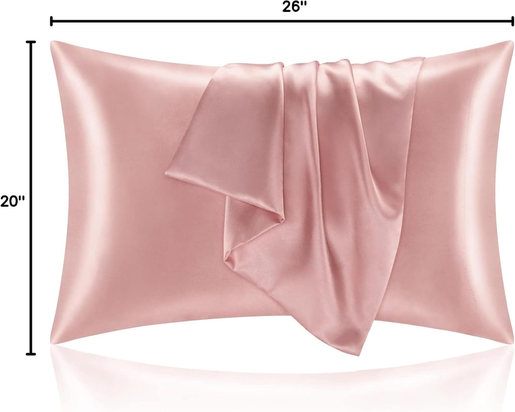 Bedelite Satin Pillowcase for Hair and Skin, Super Soft and Cooling Similar to Silk Pillow Cases 2 Pack with Envelope Closure, Gift for Wom…