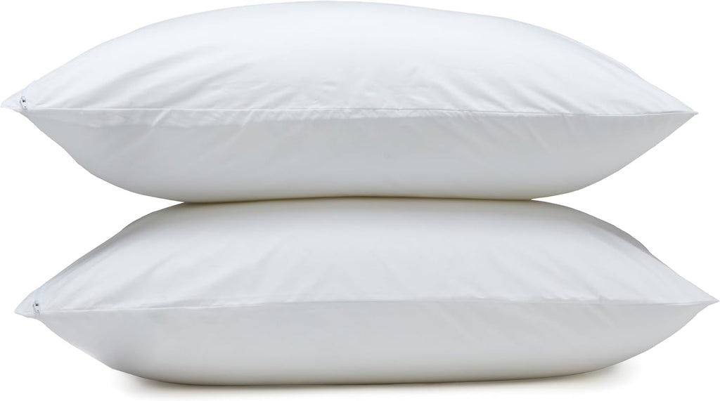 Amazon Basics Down Alternative Bed Pillows with Hypoallergenic Pillow Protector Cases, Soft Density for Stomach and Back Sleepers…