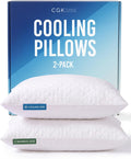 CGKUnlimited Cooling Pillow Queen Size Set of 2 - Breathable Cooling Bed Pillows for Hot Sleepers - Adjustable Shredded Memory Foam - Soft…