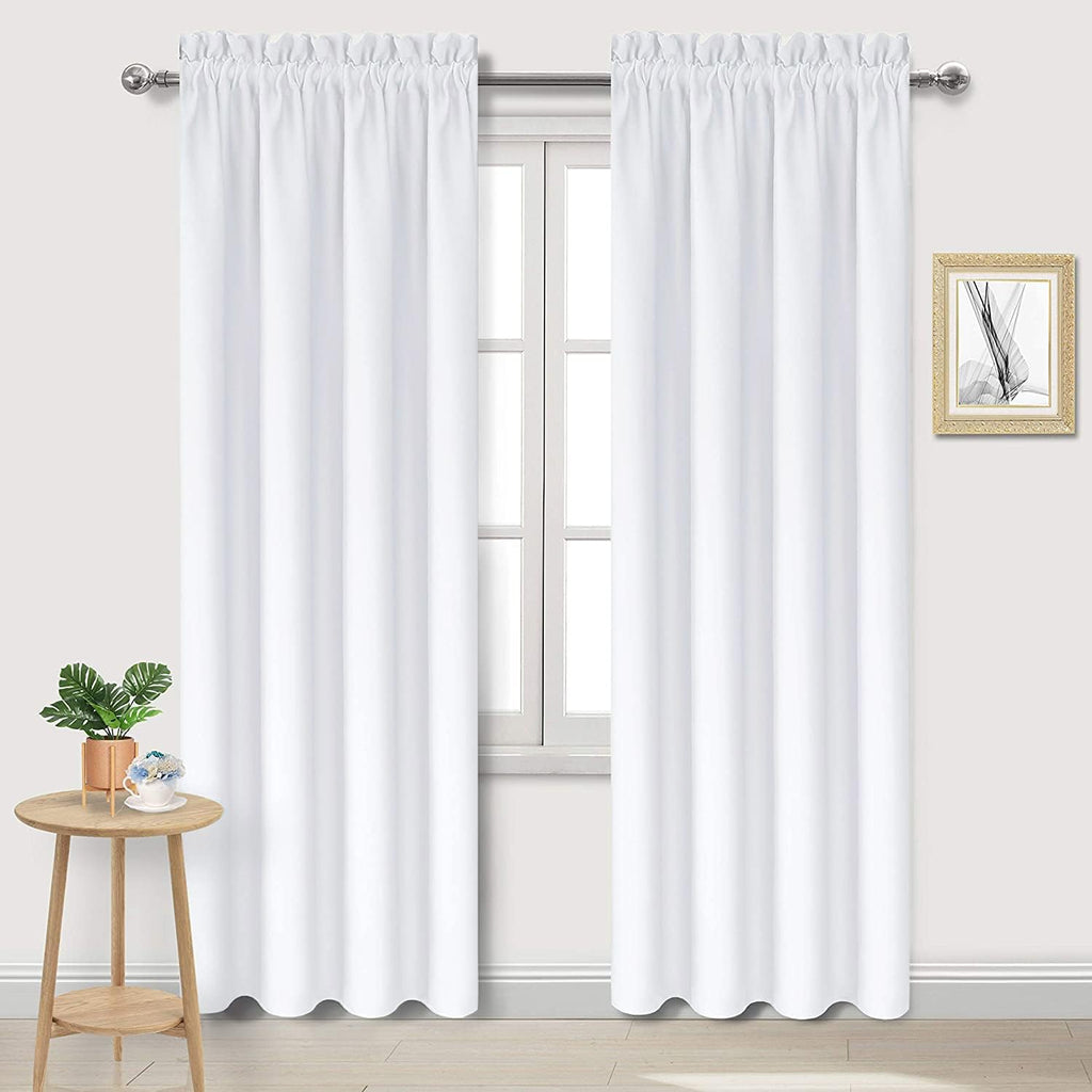 DWCN White Curtains for Living Room Thermal Insulated, 50% Light Blocking Curtains for Bedroom, Dining Room Window, W 42x L 84 Inch, Set…