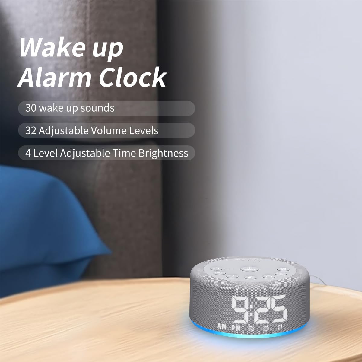 3 in 1】 Sound Machine Alarm Clock Night Light White Noise Machine with 30 Sleeping Sounds for Baby Kids Adults 32 Level Volume Auto Off…