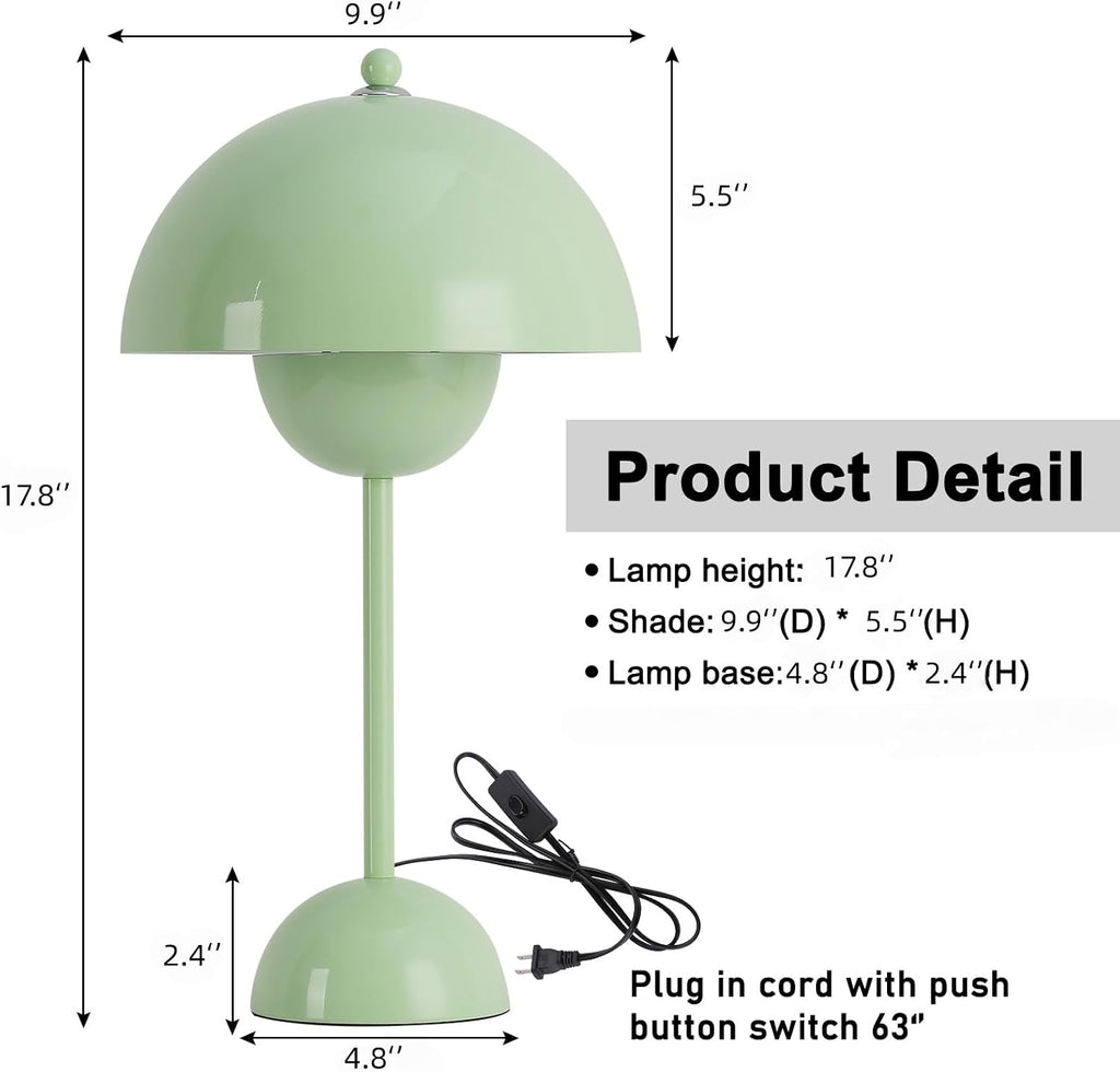COSYLUX Modern Small Table Lamp for Bedroom, Cute Dome Shade Reflecting Light Reading Lamp for Living Room, Kid's Room, Study, Office…