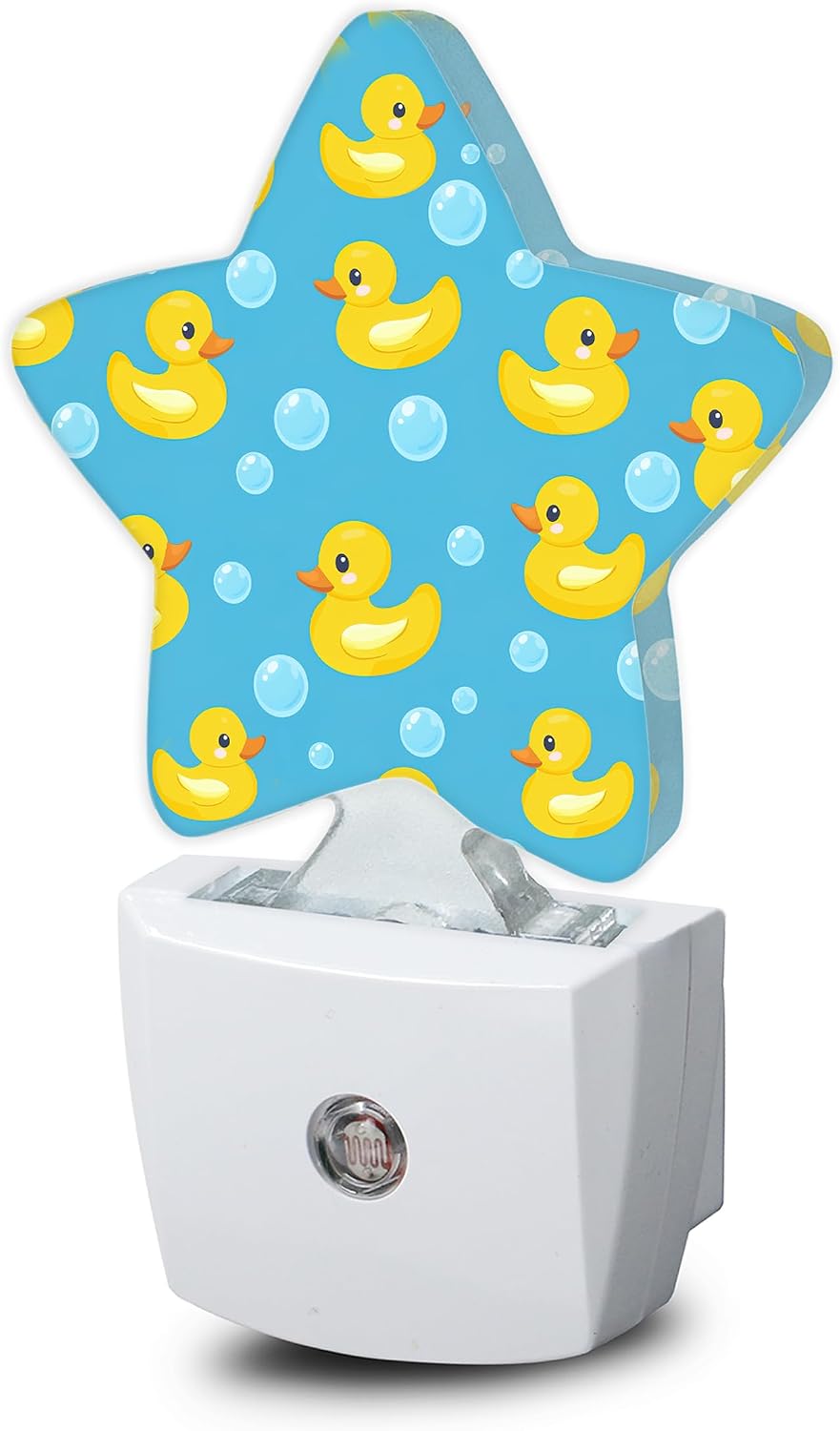 Snowmolle Cute Duck Night Lights Plug Into Wall, Yellow Cartoon Rubber Ducks Star Night Light for Kids, Nightlight with Dusk to Dawn Smart Se…