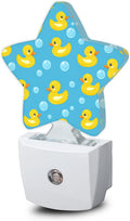 Snowmolle Cute Duck Night Lights Plug Into Wall, Yellow Cartoon Rubber Ducks Star Night Light for Kids, Nightlight with Dusk to Dawn Smart Se…