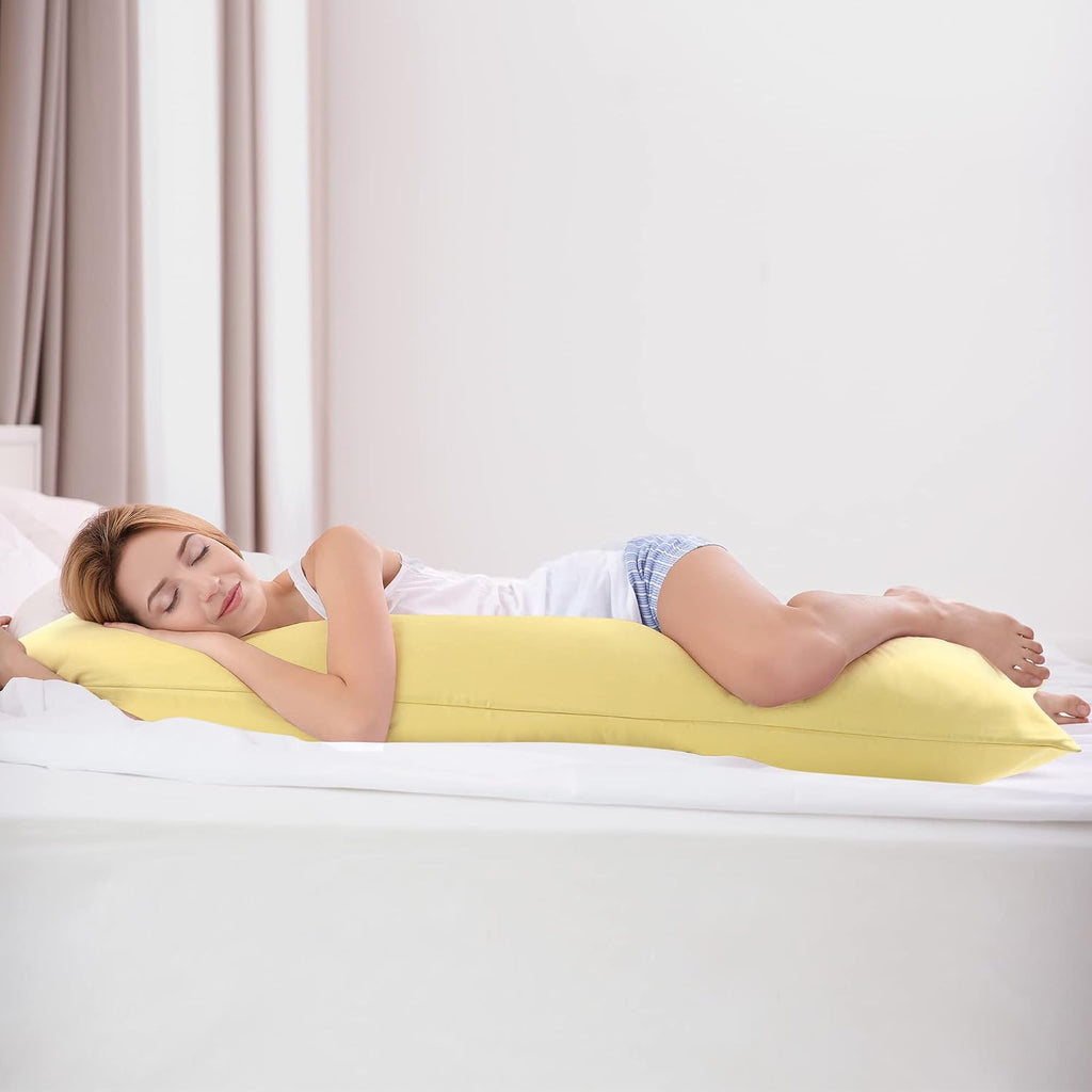 uxcell Soft Microfiber Body Pillow Cover with Zipper Closure, Long Pillow Case for 90 GSM Polyester, Gold Body (20"x54") cotton Gold