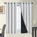 Yakamok 100% Blackout Curtains 63 Inches Long, 2 Thick Layers Heat and Full Light Blocking Soft Thermal Insulated Drapes for Bedroom(52" Wi…