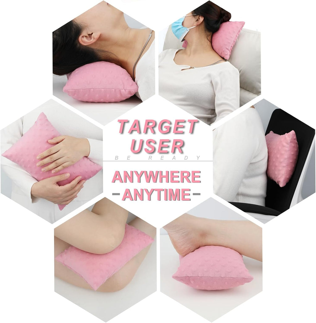 BNRendles Small Neck Pillow for Recliner Chair Neck Support Pillows Plump Adjustable Filling Nap Airplane Sleeping Little Cushion Minky Dot…