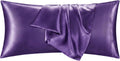 QJFabricCO Q&J Fabric Co. 1 Pack Satin Pillowcase Silk Like Pillowcase 20x54 inch Purple Cooling Pillowcase with Envelope Closure for Hair…