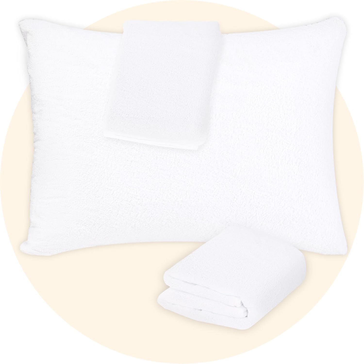 SafeandSound King Size Waterproof TPU Coating Pillow Protector with Zipper, Cotton Terry Surface Superior Moisture Absorb Breathable Quiet…
