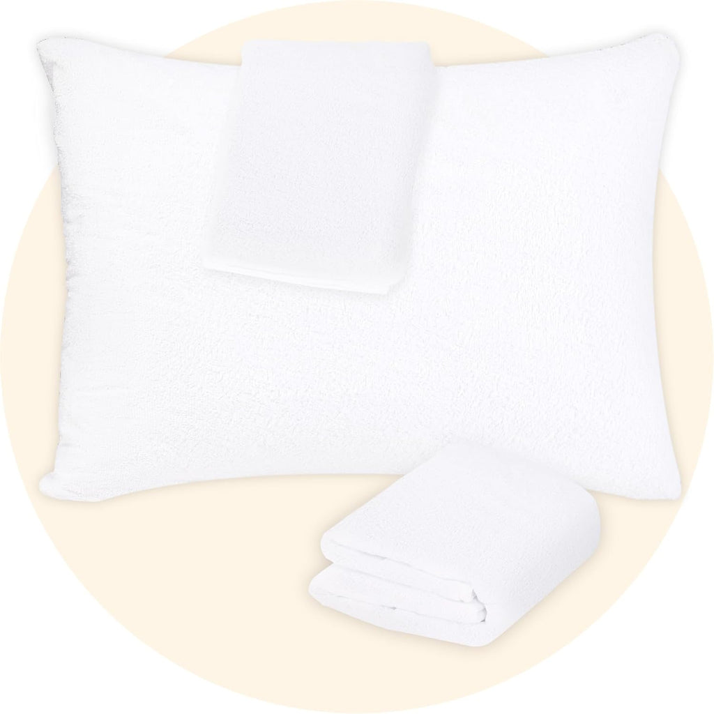 SafeandSound Standard Size Waterproof TPU Coating Pillow Protector with Zipper, Cotton Terry Surface Superior Moisture Absorb Breathable Qu…