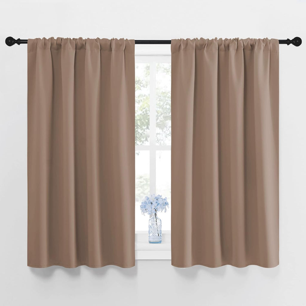 NICETOWN Kitchen Window Blackout Curtains - Window Treatment Thermal Insulated Rod Pocket Blackout Draperies/Drapes for Bedroom/Kitchen…