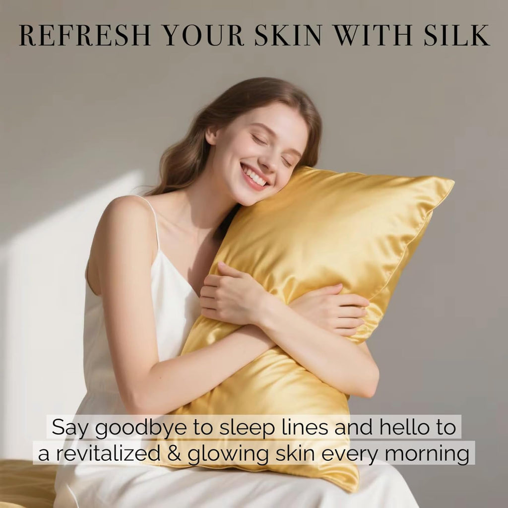 Ravmix Silk Pillow Cases with Zipper, 21momme Mulberry Silk Pillowcase for Hair Skin everyday comfort, Soft Smooth Breathable Cool Pillow…